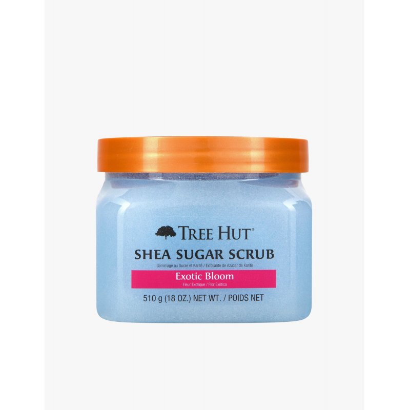 Tree Hut Exotic Bloom Shea Sugar Scrub 18oz Ultra Hydrating and Exfoliating for Essential Body Care