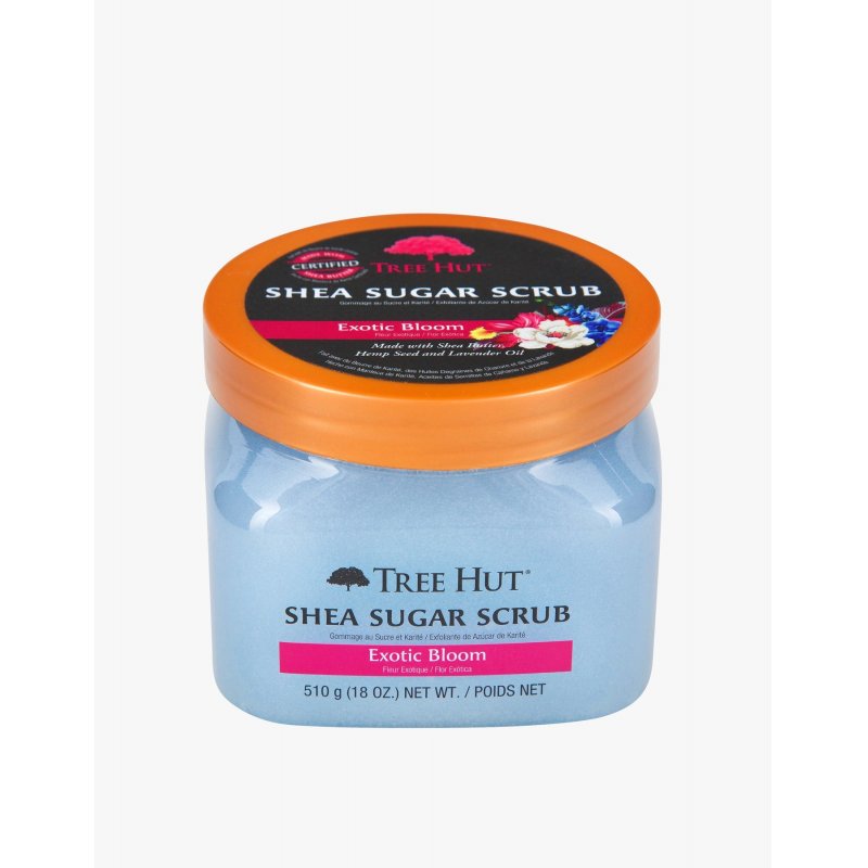 Tree Hut Exotic Bloom Shea Sugar Scrub 18oz Ultra Hydrating and Exfoliating for Essential Body Care