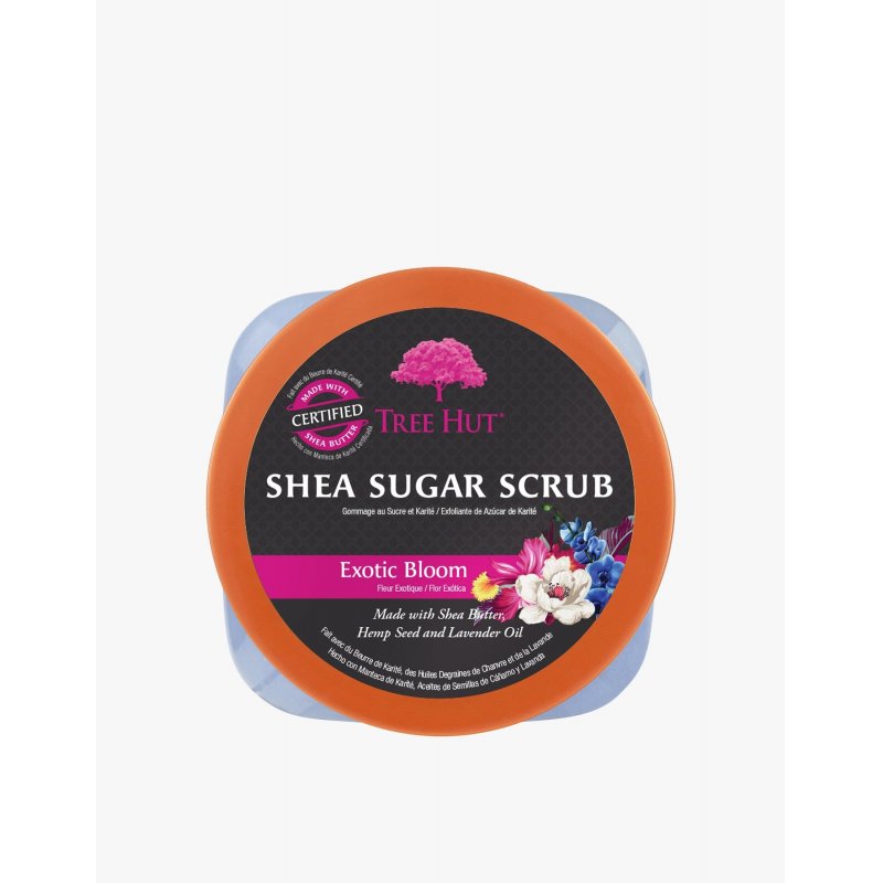 Tree Hut Exotic Bloom Shea Sugar Scrub 18oz Ultra Hydrating and Exfoliating for Essential Body Care