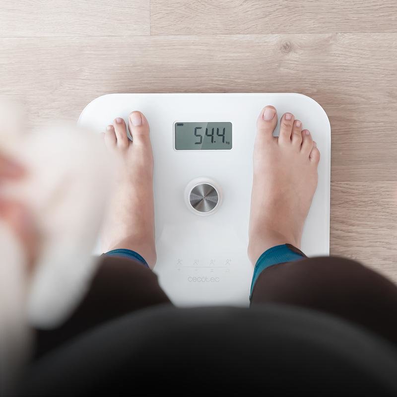 Cecotec Surface Precision EcoPower 10100 Full Healthy White Bathroom Scales with Push Button High Security Tempered