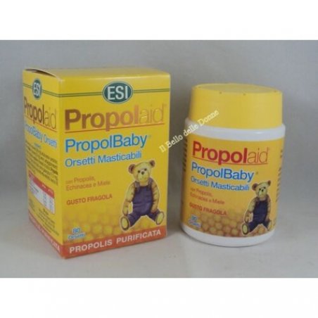 ESI Propolaid Propolbaby Strawberry Flavored Chewable Bears with Propolis and Echinacea 80 Tablets