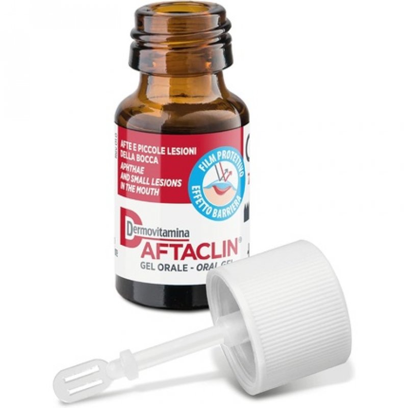 Dermovitamina Aftaclin Oral Gel for Canker Sores and Mouth Injuries 7ml