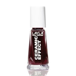 Layla Cosmetics 1243R23-014 Ceramic Effect Nail Polish Vamp Red 0.34 oz