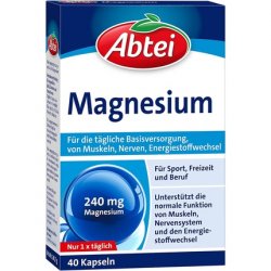Abtei Magnesium for Sports, Leisure, and Work - Daily Magnesium Supplement for Muscle and Nerve Function - 240mg