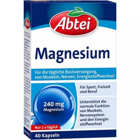 Abtei Magnesium for Sports, Leisure, and Work - Daily Magnesium Supplement for Muscle and Nerve Function - 240mg