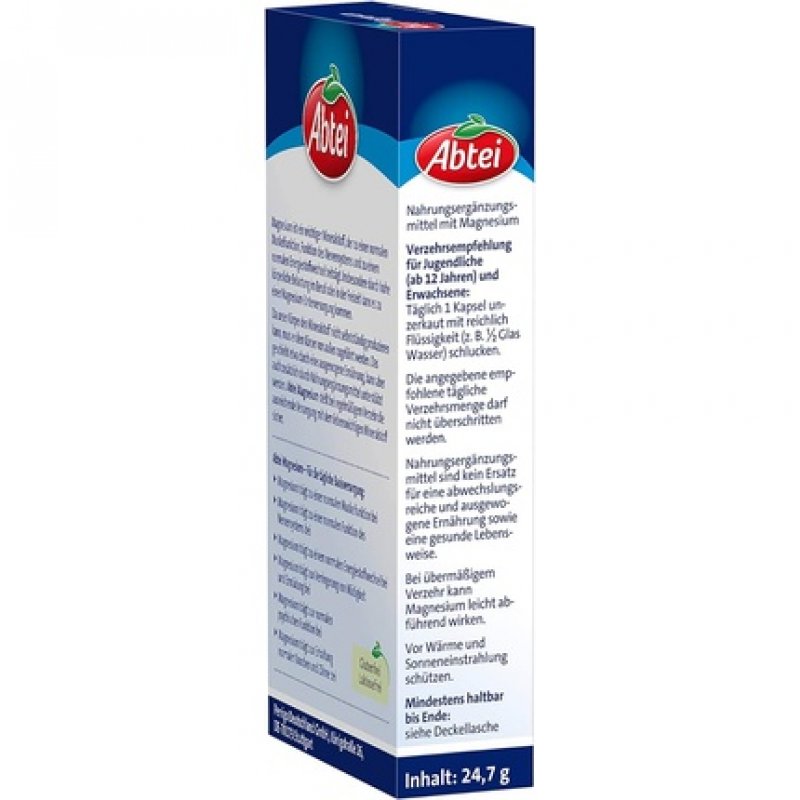 Abtei Magnesium for Sports, Leisure, and Work - Daily Magnesium Supplement for Muscle and Nerve Function - 240mg