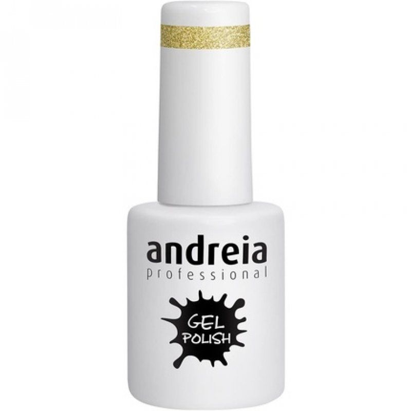 Andreia Semi-Permanent Nail Gel Polish Colour 260 Translucent Gold Glitter 10.5ml