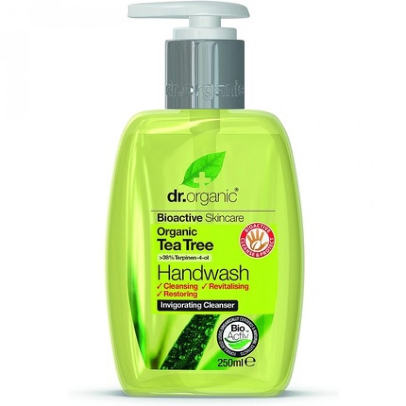 Dr Organic Tea Tree Hand Wash Purifying Cleansing Natural Vegan Cruelty-Free Paraben & SLS-Free 250ml