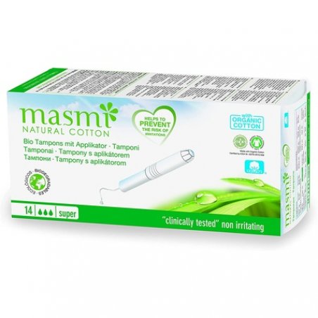 MASMI NATURAL COTTON Bio Tampons Super with Applicator
