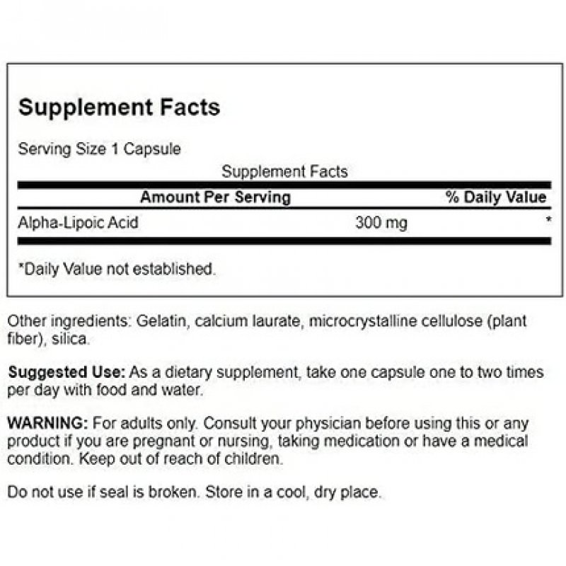 Swanson Alpha Lipoic Acid Antioxidant Protection Promotes Healthy Blood Sugar Supplement 300mg 120 Capsules