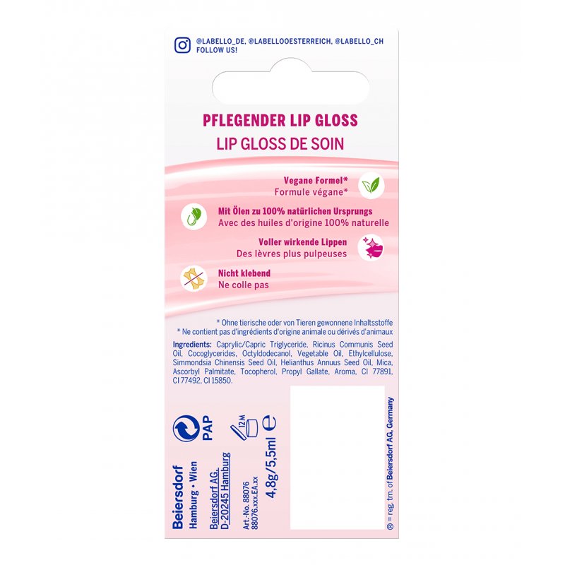 Labello 42397960 brillant à lèvres 5,5 ml Transparent