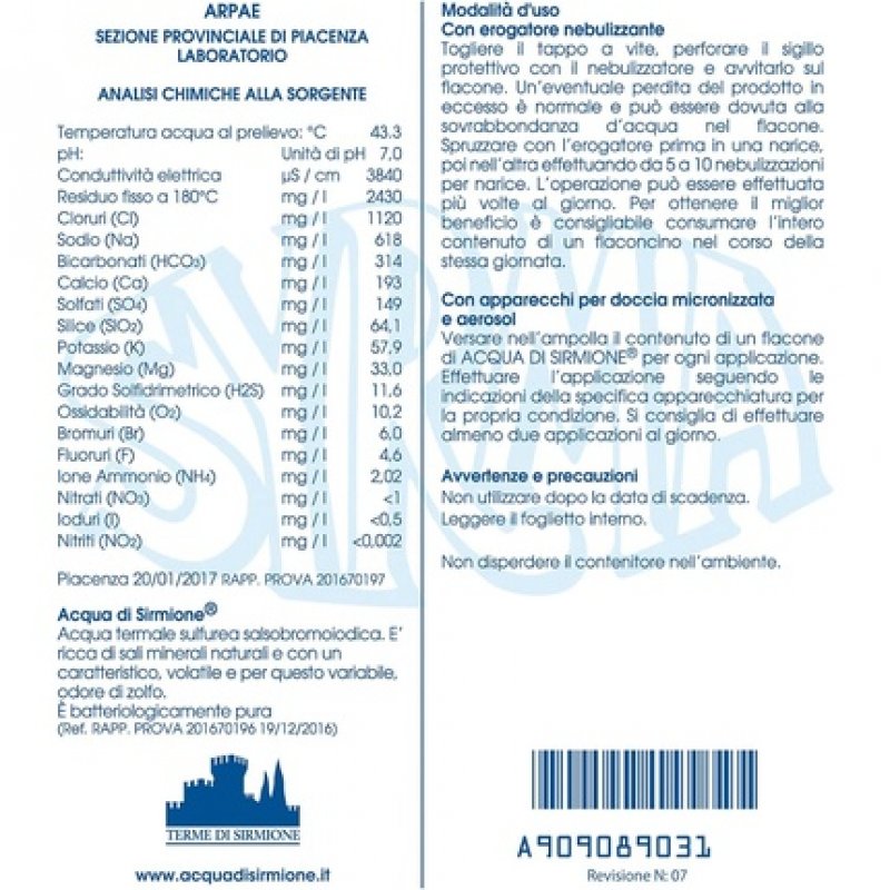 ACQUA DI SIRMIONE Ideal for Closed Nose 6 Vials of 15ml - Pack of 6