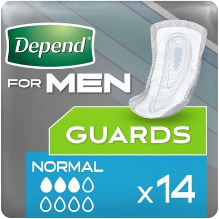 Depend Guards for Men Maximum Absorbency Incontinence Protection 14 Guards