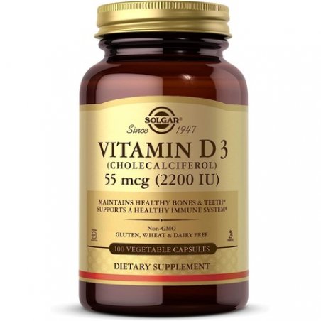 Solgar Vitamin D3 2200 IU Vegetable Capsules 100 Count