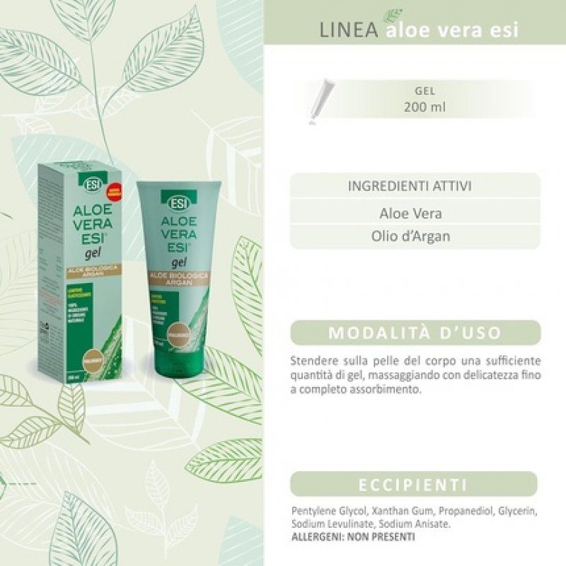 ESI Aloe Vera Gel with Argan Oil Moisturizes and Soothes Dry or Irritated Skin from Sun Exposure Suitable for All Skin