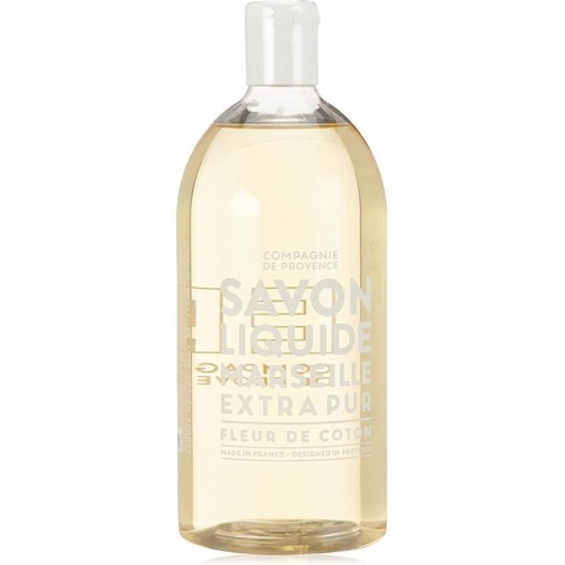 Compagnie de Provence Cotton Flower Liquid Soap 1000ml Refill Size Floral Delicate and Powdery Fragrance