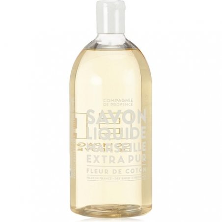 Compagnie de Provence Cotton Flower Liquid Soap 1000ml Refill Size Floral Delicate and Powdery Fragrance