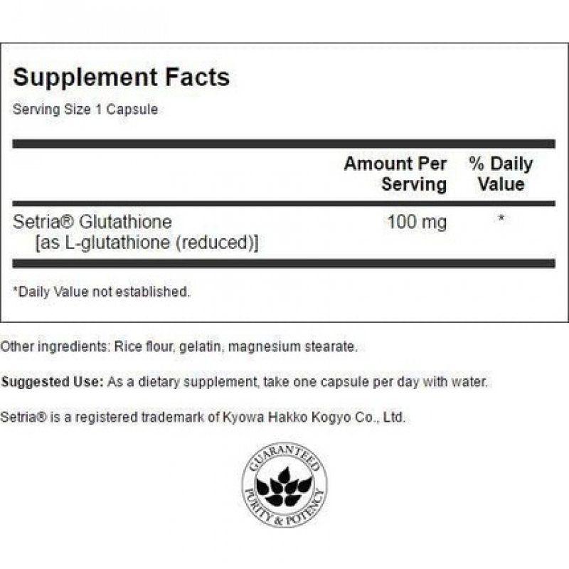100mg LGlutathione Setria 100 Capsules