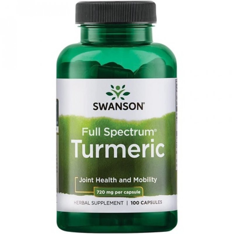 Swanson Premium Brand Turmeric Whole Root Powder 720mg 100 Gelatin Caps