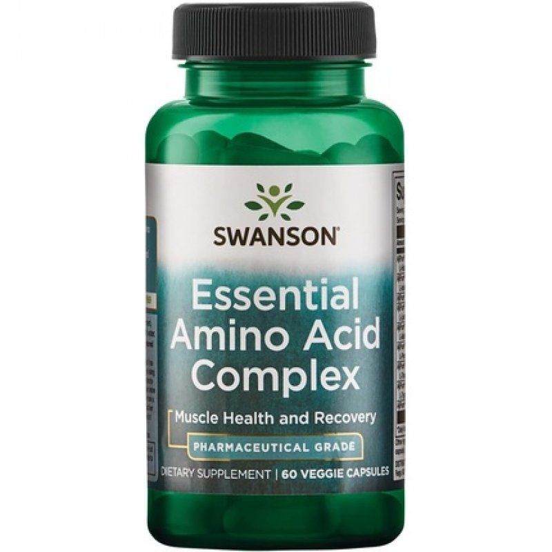 Swanson Ajipure 9 Essential Amino Acid Formula Pharmaceutical Grade 60 Veg Capsules