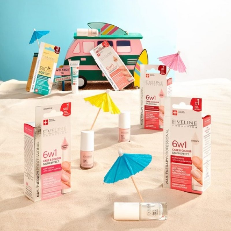 Eveline Colourful Nail Conditioner Care Colour Nail 6 in 1 French by Clear 5ml