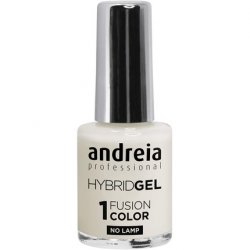 Andreia Professional Hybrid Gel Nail Polish Fusion Color H3 White - No Lamp Required Long Lasting and Easy Removal