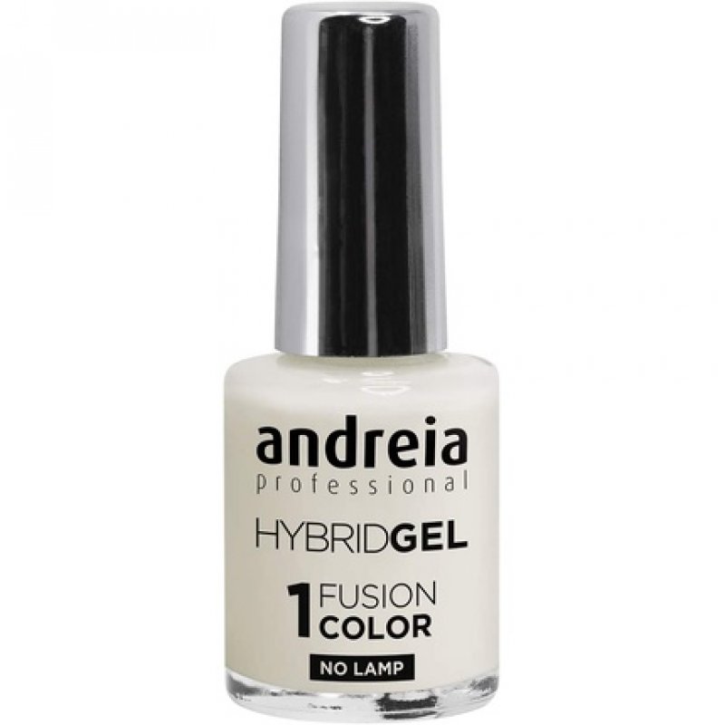 Andreia Professional Hybrid Gel Nail Polish Fusion Color H3 White - No Lamp Required Long Lasting and Easy Removal