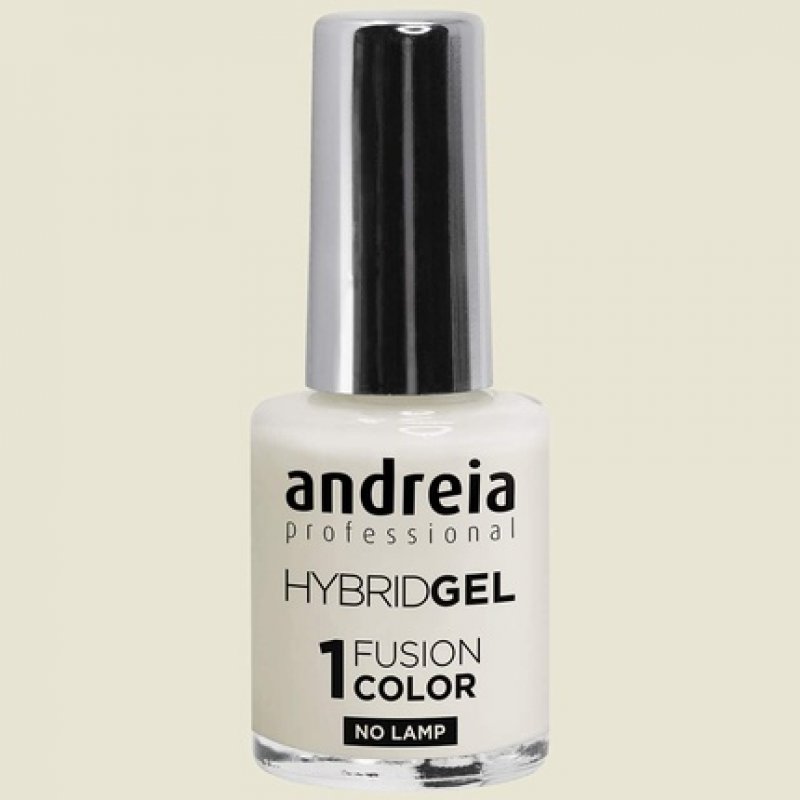 Andreia Professional Hybrid Gel Nail Polish Fusion Color H3 White - No Lamp Required Long Lasting and Easy Removal