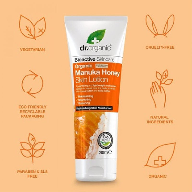 Dr Organic Manuka Lotion Natural Vegetarian Cruelty Free Paraben & SLS Free 200ml