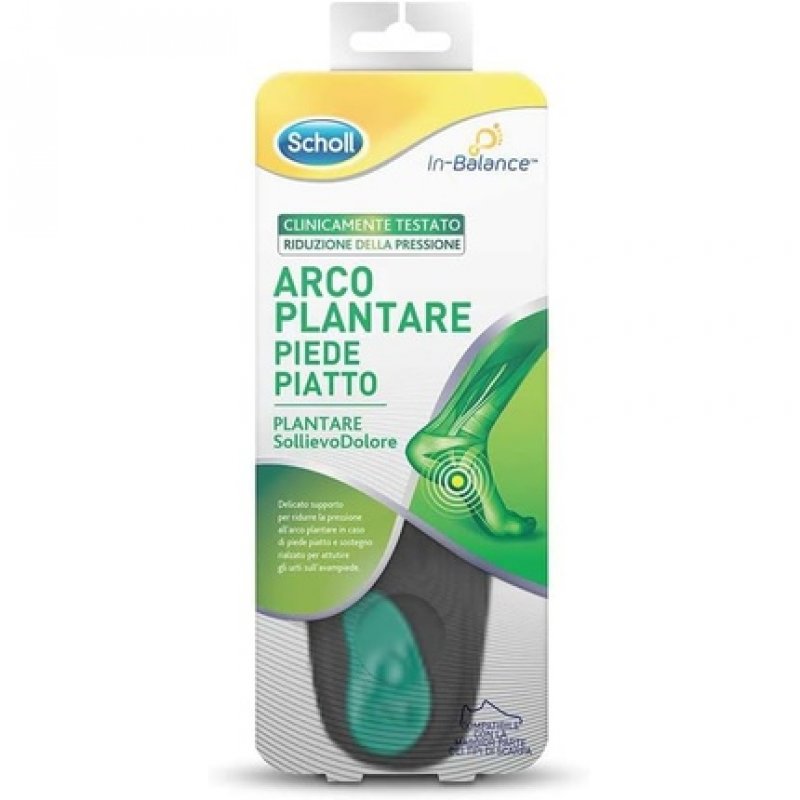 Scholl in-Balance Pain Relief Insoles Arch Support for Flat Foot Unisex Size M