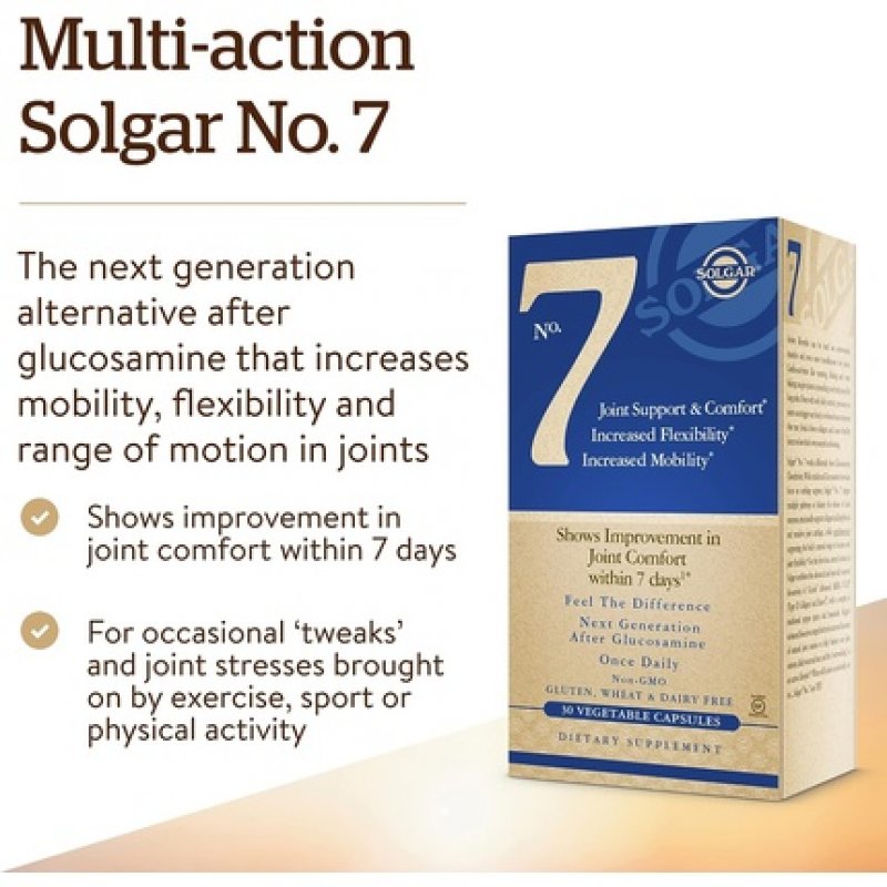 Solgar 7 Vegetable Capsules Supports Mobility and Flexibility with Collagen and Vitamin C 30 Count