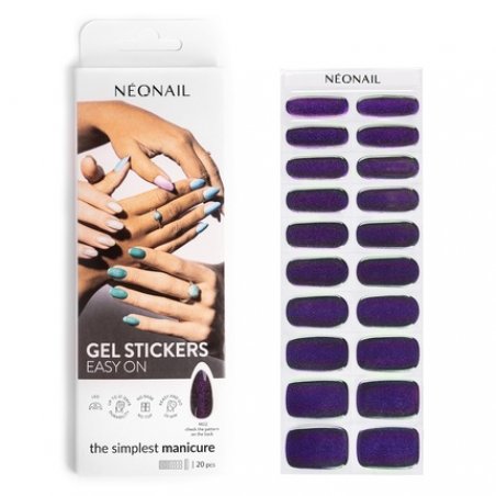 NEONAIL UV Gel Stickers Easy On M02 Purple 15 Patterns Nail Stickers Nail Polish Strips Gel Nail Stickers Foot and Hand