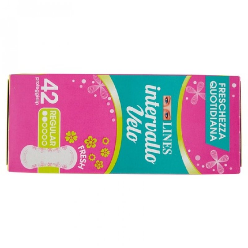 Linien Anatomical Interval Liners Fresh Clean with Fine Essence of Flowers and Citrus Fruits 42 Pack