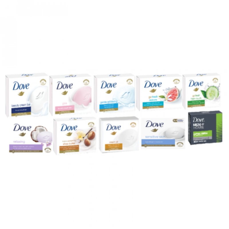 Dove Multicolor 1/4 Moisturising Cream Bar Soap 90g