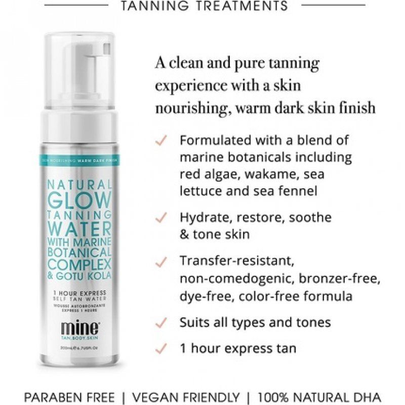 Minetan Body.Skin Radiant Glow Self Tan Water Clear Base Self Tanner Water
