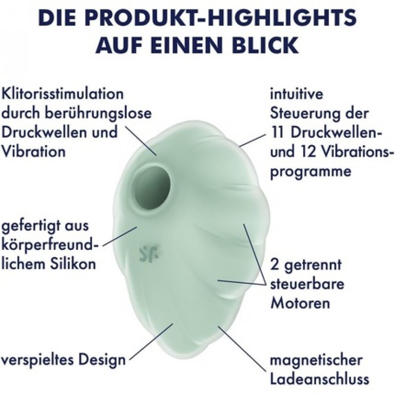 Satisfyer Cloud Dancer 9cm Air Pulse Technology Clitoral Stimulation 2 Separately Controllable Motors 11 Pressure Wave