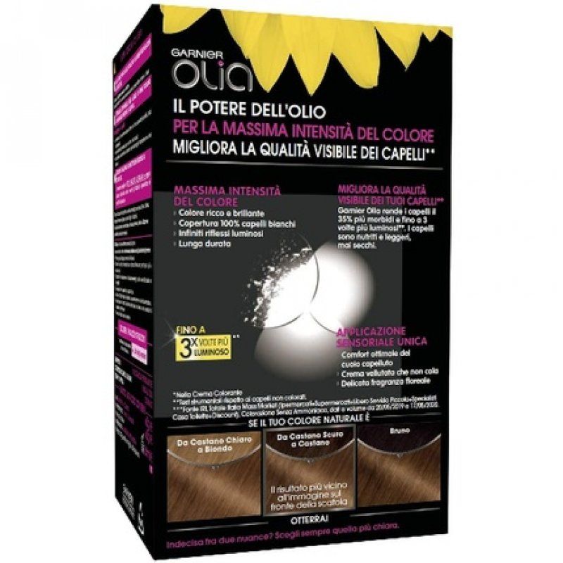 Garnier Olia Permanent Colouring and Bleaching 6.3 Light Chestnut Dora