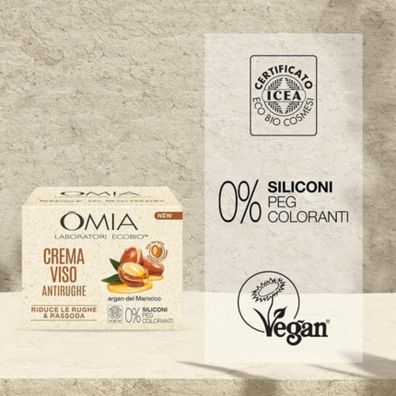 Omia Anti-Wrinkle Face Cream with Moroccan Argan and Hyaluronic Acid 50ml