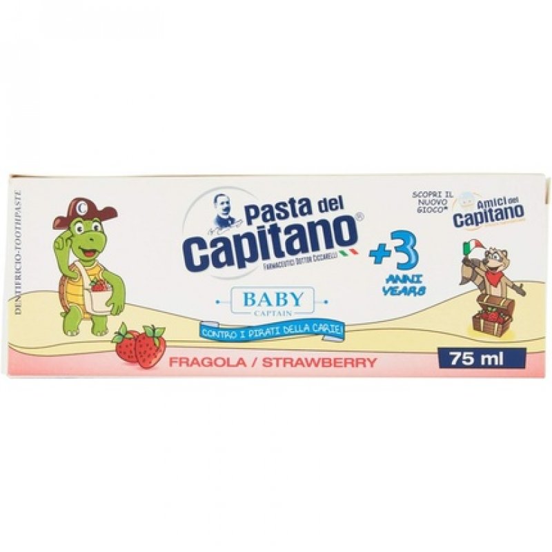 Pasta del Capitano Strawberry Baby Toothpaste 75ml for Ages 3 