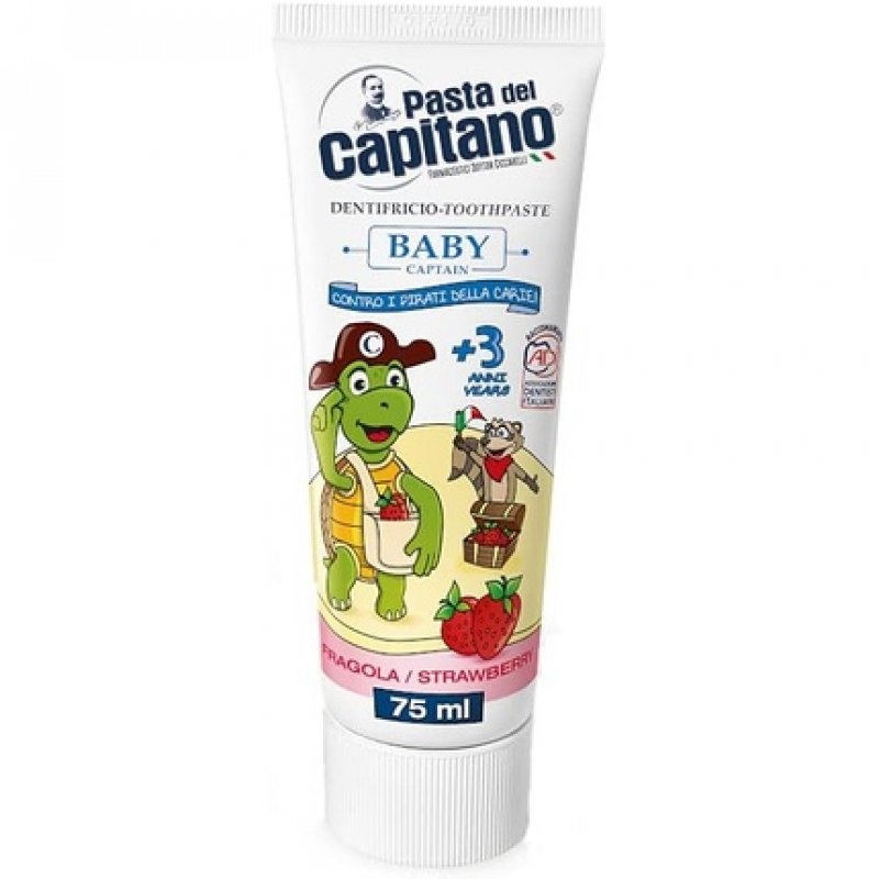 Pasta del Capitano Strawberry Baby Toothpaste 75ml for Ages 3 