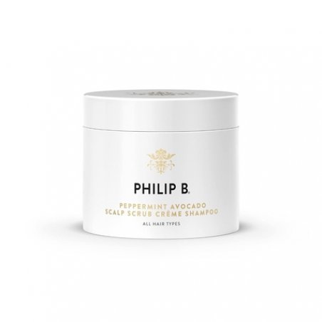 PHILIP B. Peppermint Avocado Scalp Scrub 8 Fl Oz - Crème Shampoo Sea Salt Scalp Scrub with Witch Hazel and Aloe for