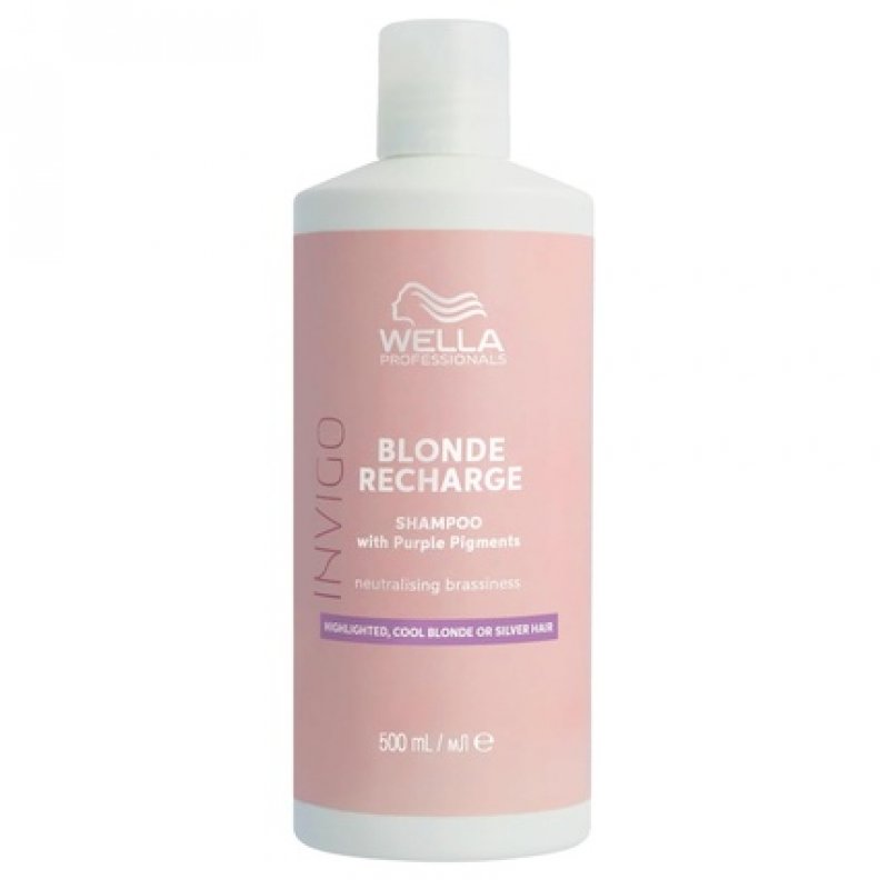 Wella Professionals Invigo Blonde Recharge Shampoo for Highlighted Cool Blonde or Silver Hair 500ml
