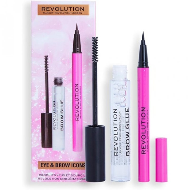 Revolution Eye and Brow Icons Gift Set with Brow Glue and Liquid Liner