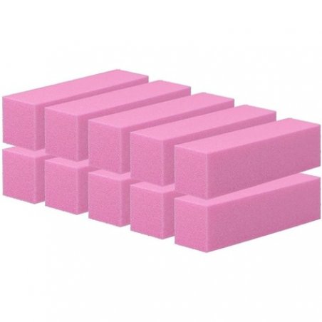 T4B MIMO 4 Sided Manicure Pedicure Tool Nail Buffer Block in Pink 10 Piece