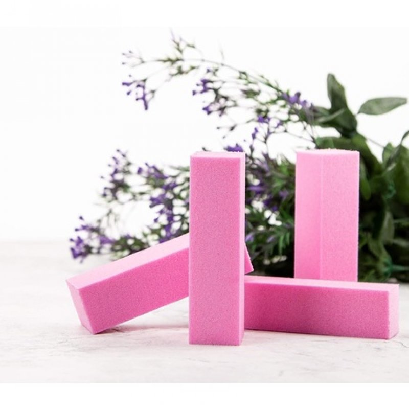 T4B MIMO 4 Sided Manicure Pedicure Tool Nail Buffer Block in Pink 10 Piece