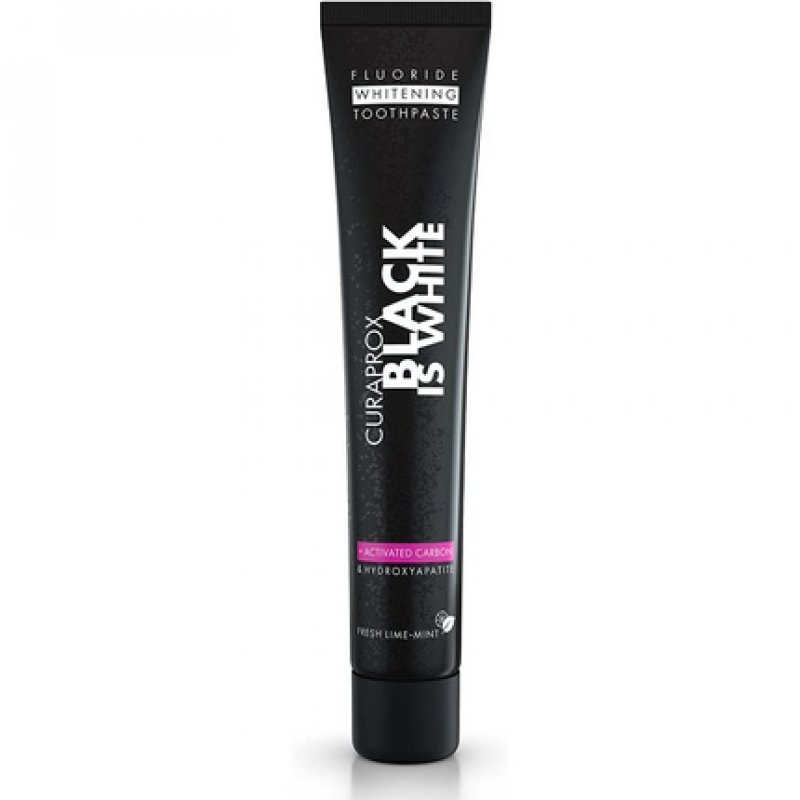 Curaprox Black is White Toothpaste 60ml - Activated Charcoal Whitening Toothpaste - SLS Free Microplastic Free