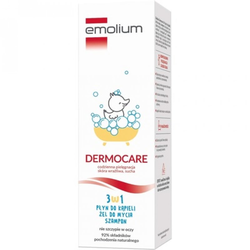 EMOLIUM Dermocare 3-in-1 Bath Lotion Wash Gel Shampoo 400ml for Children from 1 Month