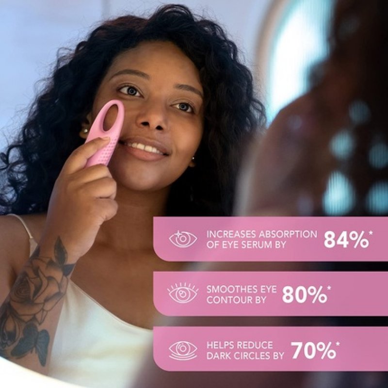 FOREO IRIS 2 Rejuvenating Eye Massager for Dark Circles Puffy Eyes & Frownies Pearl Pink