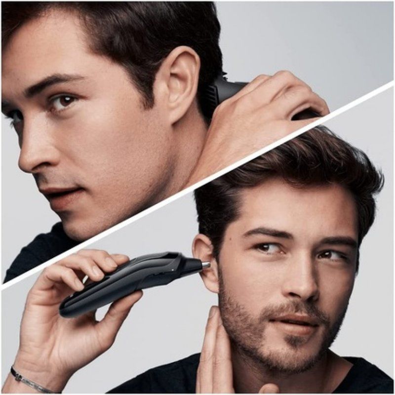 Braun Multi-Grooming-Kit 3 6-in-1 Beard Trimmer and Hair Clipper for Men 5 Attachments MGK3321 Black/Green