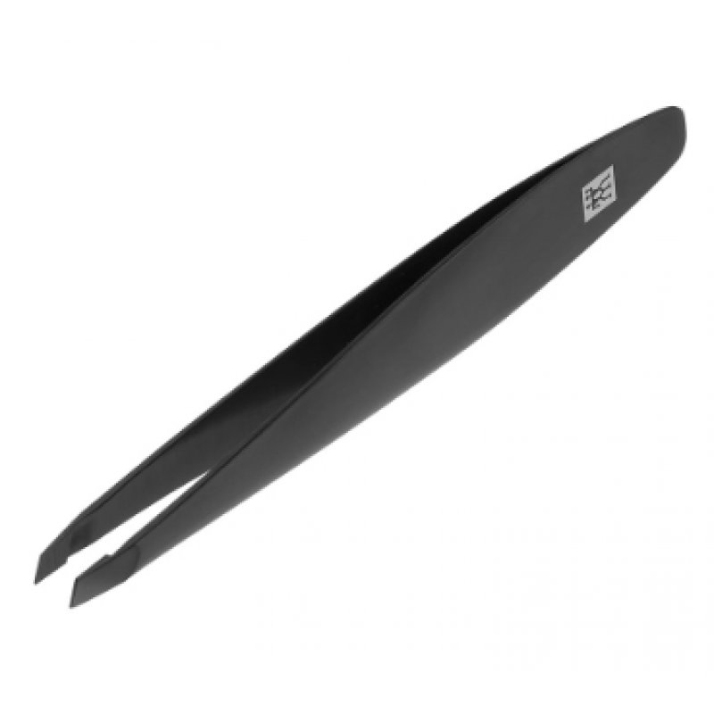 ZWILLING Professional Eyebrow Tweezers Made of Stainless Steel - Angled Hair Plupper Carbon Matte Premium Black